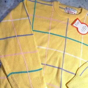 Islander retro vintage cotton sweater-80s deadstock golf plaid men’s
